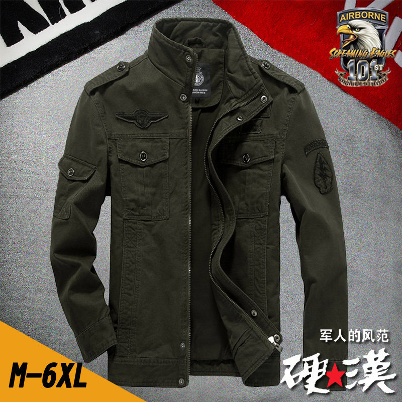 2025特种兵秋冬新款男装大码宽松纯棉休闲多口袋夹克水洗工装外套,男装,夹克,淘宝优惠券,粉丝福利购,淘宝优惠卷