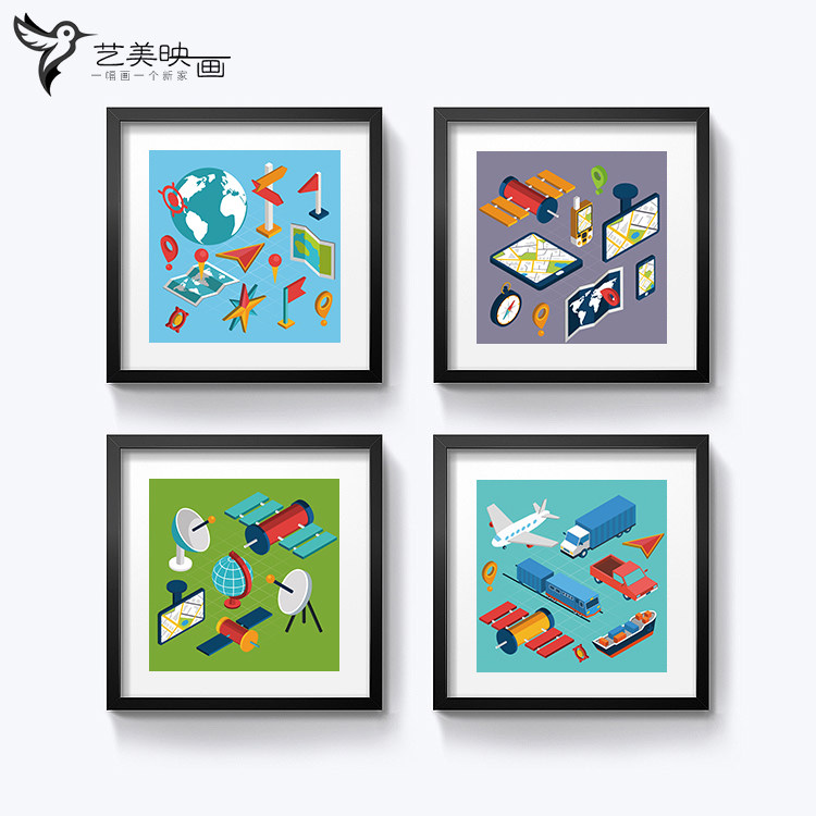 高科技风电子卫星装饰画挂画图片