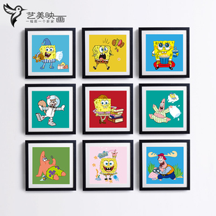 【海绵宝宝III】海报卡通动漫装饰画 墙画挂画 实木画框有框画