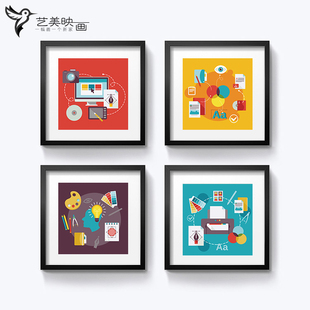 【色彩学习】创意学校企业平面设计色彩学创造力装饰画挂画 有框