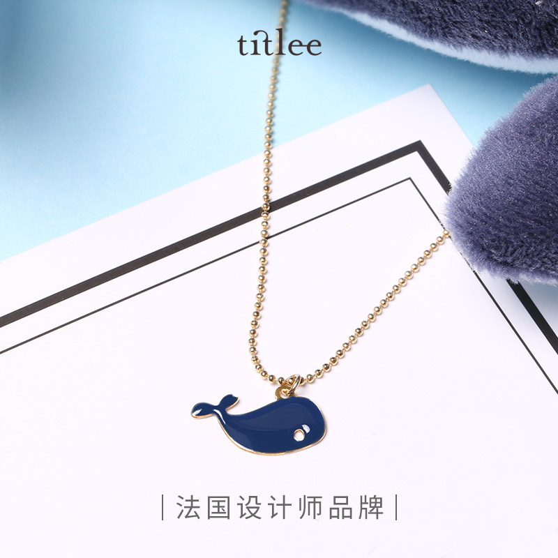 法国titlee鲸鱼项链女冷淡风高级感小众设计送女友闺蜜生日礼物