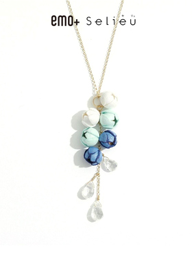 海之蓝吊坠项链日系小众