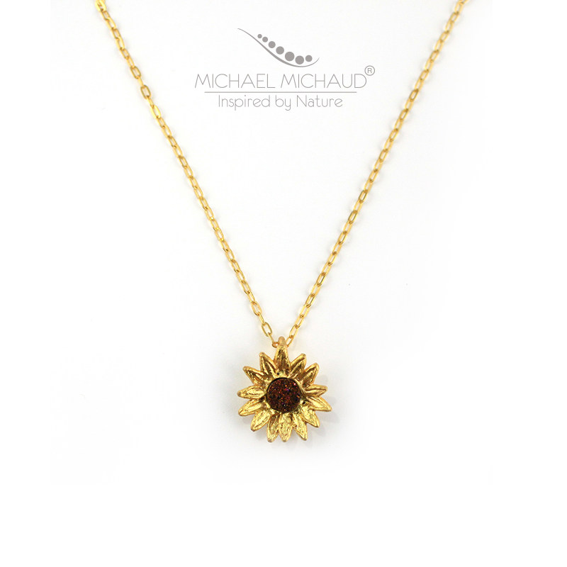 michaelmichaud向日葵项链女ins冷淡风锁骨链小众设计情侣吊坠潮