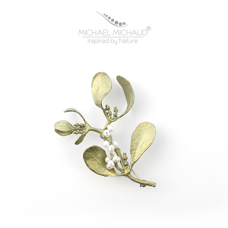michael michaud槲寄生花胸针 别针胸花女饰品美国设计师新年礼物