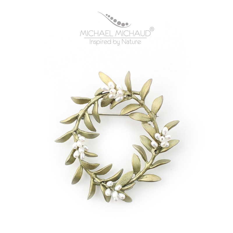 michael michaud 桃金娘花环胸针别针胸花女奢华大气复古小众设计