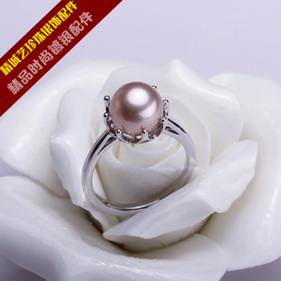 diy配件 天然珍珠皇冠款戒指 指环半成品空托可自由调节指环大小