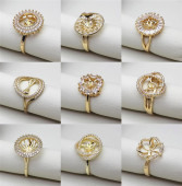 朱砂珠宝戒指直播供货 个性 精诚艺diy6 13毫米珍珠戒指空托女时尚