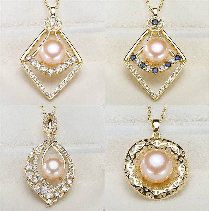 8-13mm镀925银珍珠吊坠空托配件