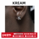 纯银满钻K字母耳钉男女嘻哈同款 S925 潮WOO专属 KREAM