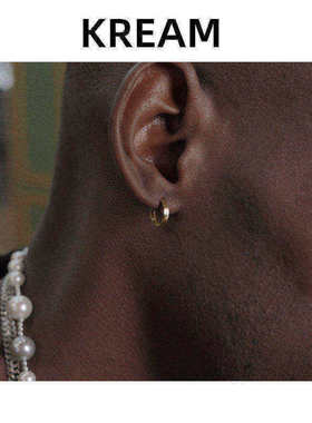 KREAM 10K真金耳圈耳环耳骨环嘻哈男女同款 gold earring素圈耳饰