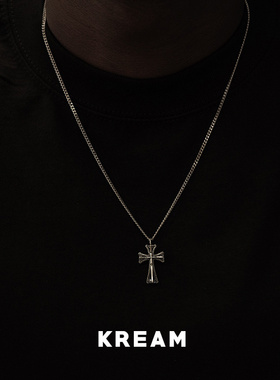 KREAM S925 CROSS PENDANT 纯银镶嵌锆石十字形项链男女同款嘻哈