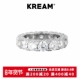 KREAM S925纯银镀白金闪钻锆石戒指男女情侣戒指 ring ice out