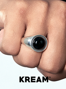 KREAM 925纯银黑玛瑙戒指男极简百搭欧美潮流轻奢高级感指环