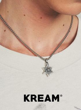 KREAM 纯银做旧六芒星吊坠项链男女同款
