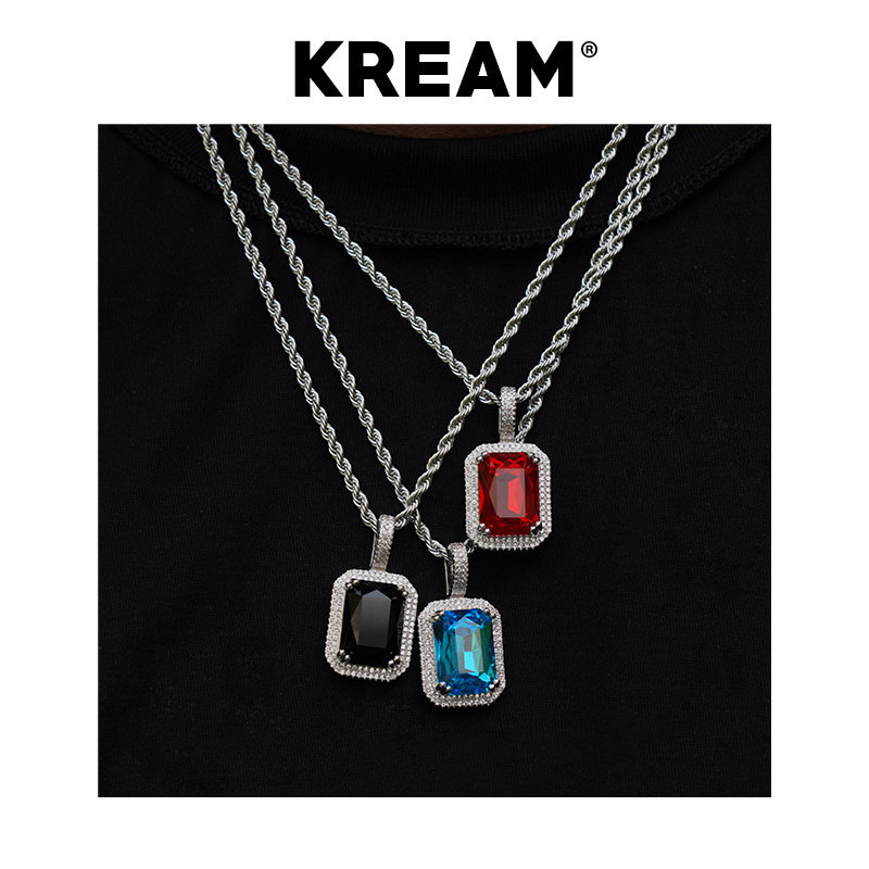kream彩色宝石项链情侣款图片