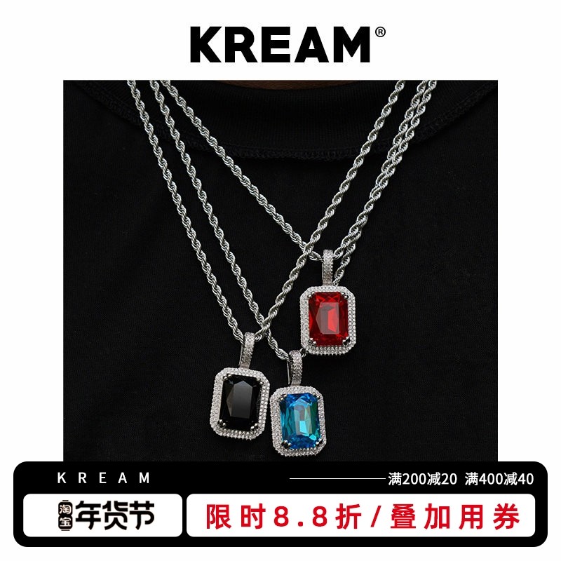 kream彩色宝石项链情侣款