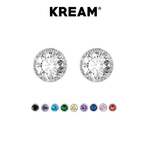 KREAM10色超闪彩钻锆石耳钉