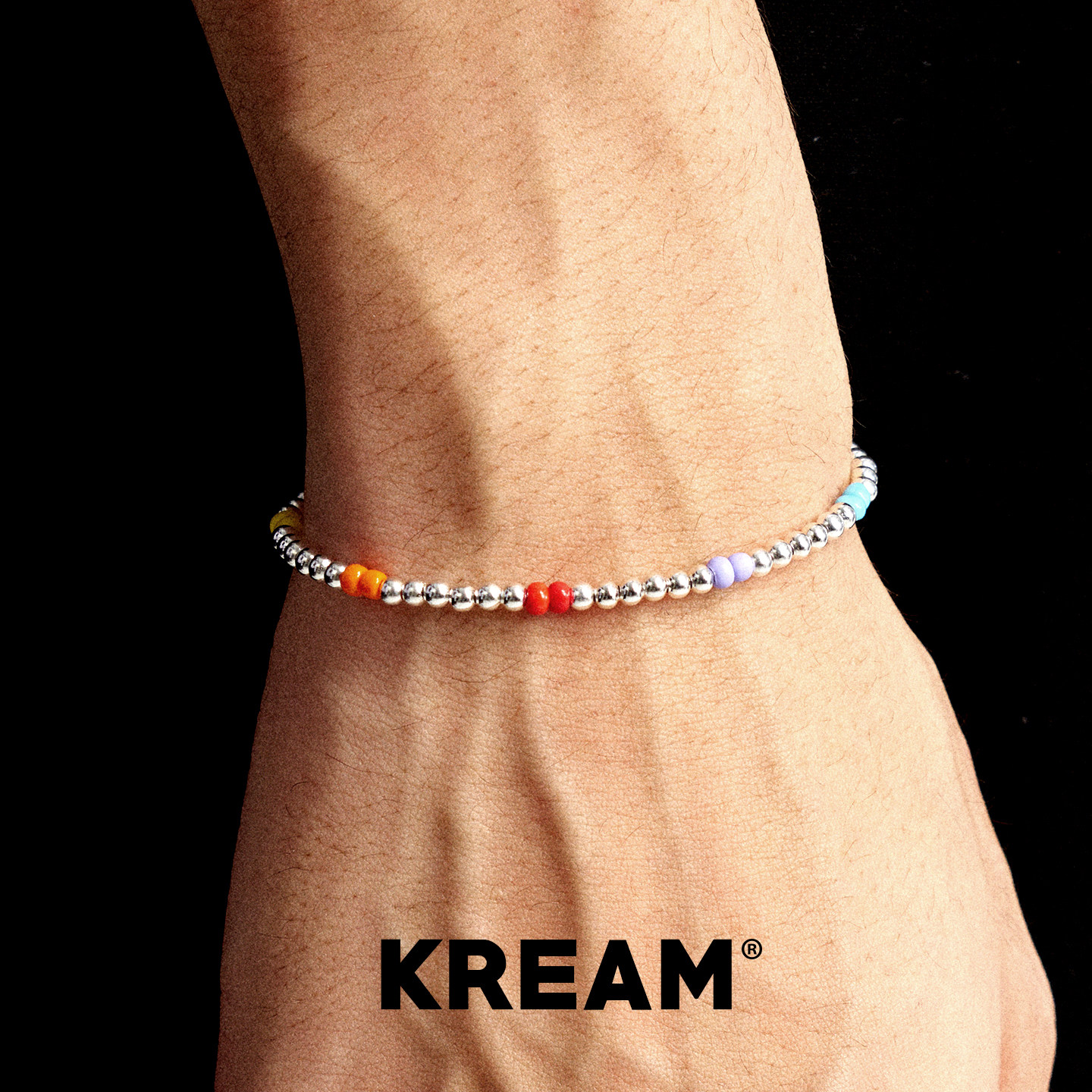 KREAM 925银彩色珠串手链男女同款时尚潮流情侣手串糖果色