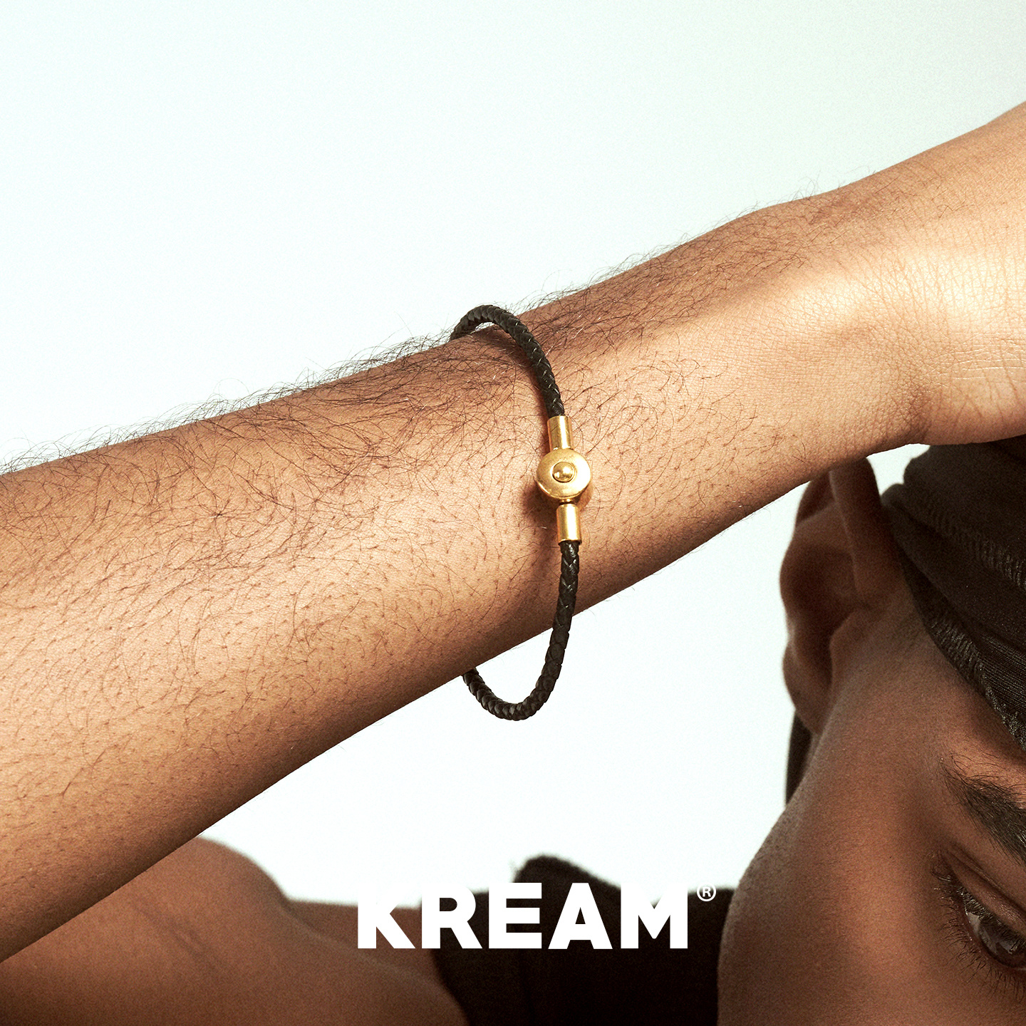 KREAM 黑金皮绳手链男简约潮流手环 bracelet