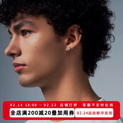 KREAMS925纯银小白钻耳钉