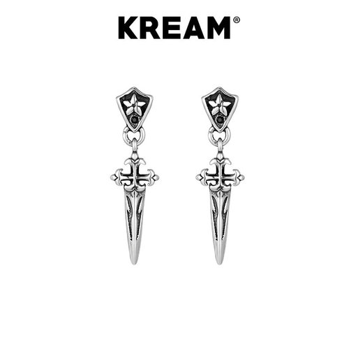 KREAM做旧鸢尾十字剑耳钉耳坠