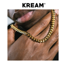 KREAM 18K gold plated 金色古巴项链 cuban 嘻哈男女锁骨颈链