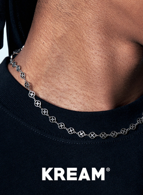 KREAM 925纯银 复古圆环四芒星项链男欧美潮流女锁骨毛衣链情侣