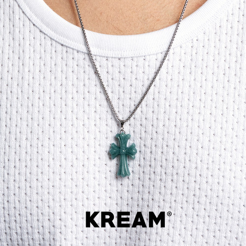 KREAM 天然翡翠十字吊坠男项链女欧美嘻哈潮流百搭轻奢小众礼物