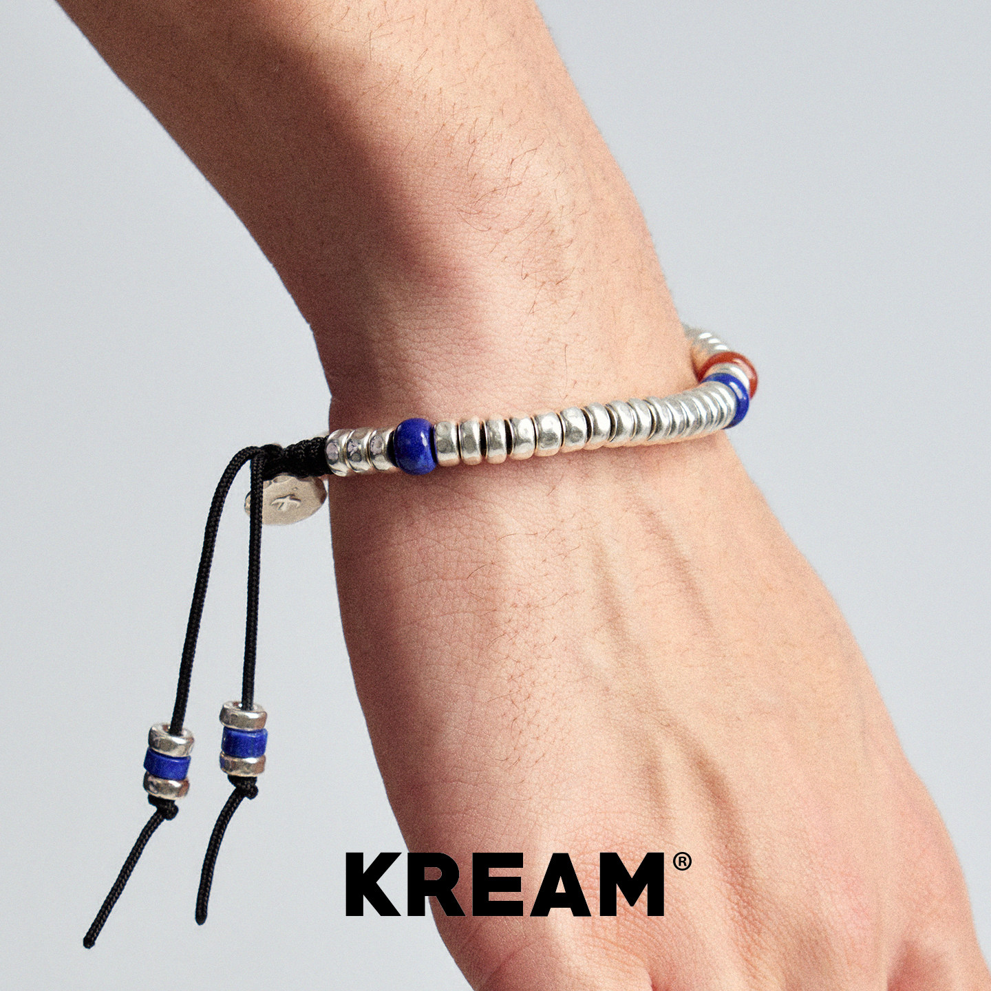 KREAM 925银珠天然南红青金石手链男欧美潮流女手串高级感礼物