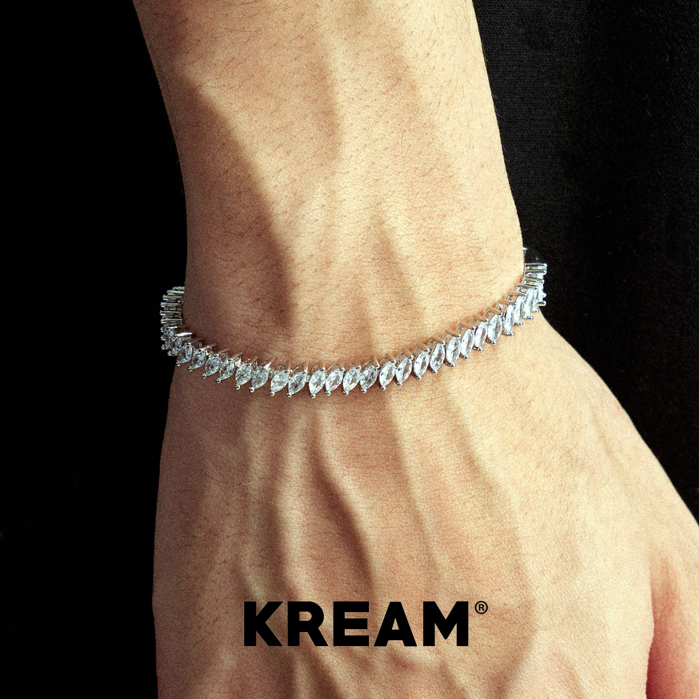 KREAM 满钻马眼手链男欧美嘻哈潮流女轻奢个性高级感情侣手饰