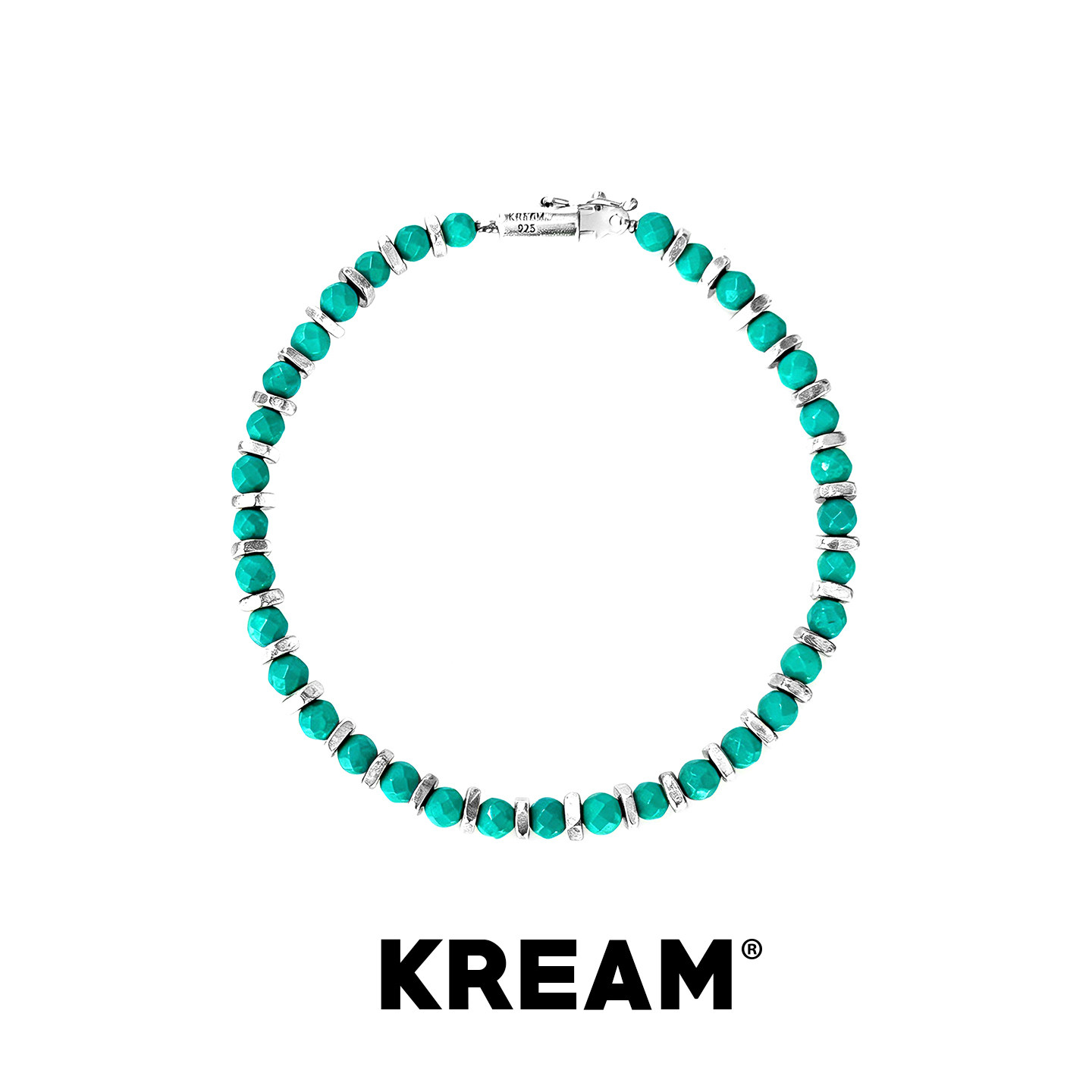 KREAM 925银珠绿松元素手链男欧美潮流高级百搭串珠女手饰礼物