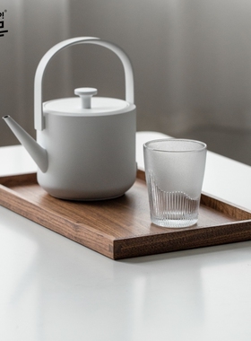黑胡桃实木托盘长方形放水杯茶杯咖啡茶具茶盘酒店木质茶托盘家用