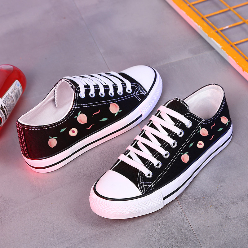 时尚女鞋2026新款韩版百搭帆布鞋学生低帮板鞋小黑鞋ins休闲鞋女,女鞋,帆布鞋,淘宝优惠券,粉丝福利购,淘宝优惠卷
