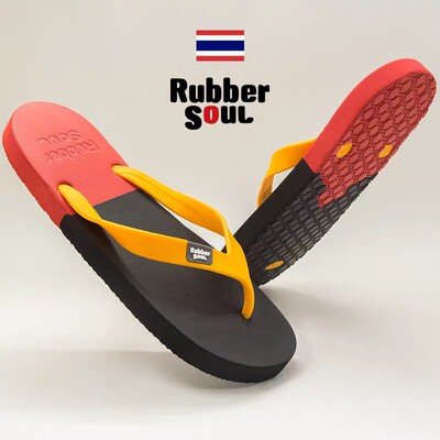 泰国RUBBERSOUL天然乳胶防滑夹脚鞋超软拼色户外人字拖情侣沙滩鞋