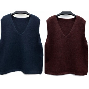 纯色百搭弹力休闲针织马甲外套 韩版 caamals女装 新款