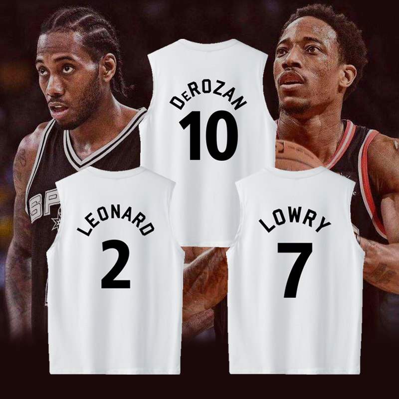 纯棉篮球运动猛龙伦纳德洛瑞德罗赞训练无袖T恤衫大码透气男背心