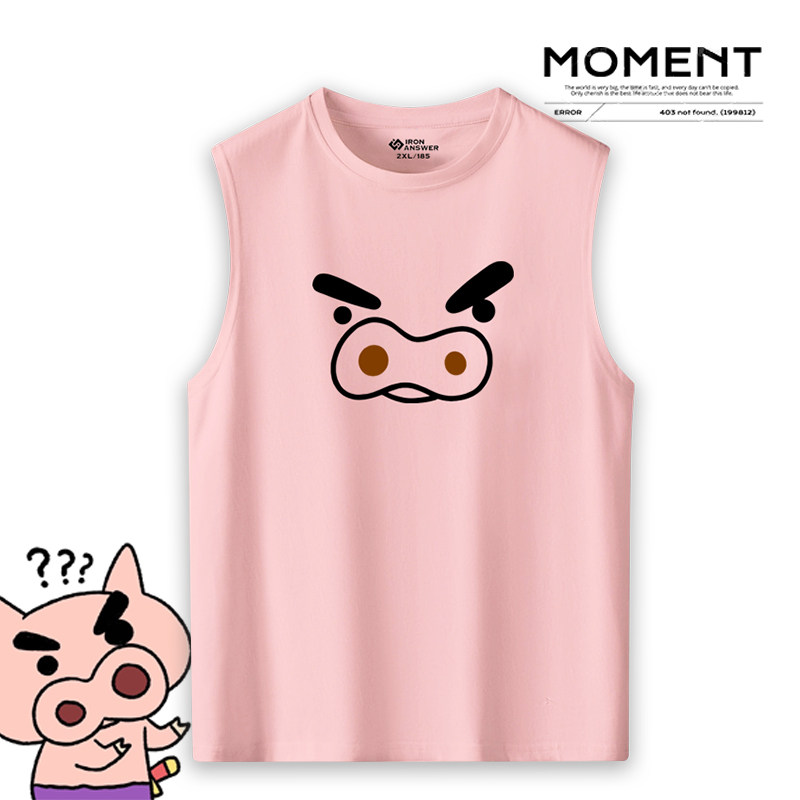 经典日漫蜡笔小新肥嘟嘟左卫门纯棉无袖打底T恤大码宽松透气背心