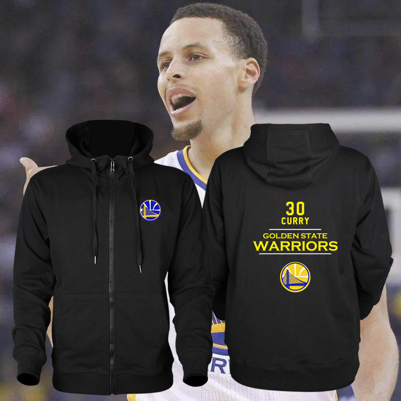 金州勇士纪念库里CURRY篮球运动卫衣可定制宽松保暖加绒开衫外套