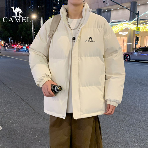 骆驼棉服男短款立领2025新款冬季加厚保暖羽绒棉袄情侣外套面包服