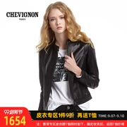 CHEVIGNON vẫn bay Yang phụ nữ mùa thu mới da cừu áo khoác da xe máy 421102P730 - Quần áo da