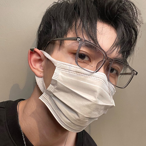 黑框眼镜新潮TR90大框显瘦超轻防蓝光眼镜男韩版有度数近视眼镜框