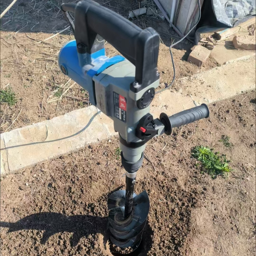 电锤打洞神器钻硬土挖坑栽树大棚插管农用土地电动钻孔机工具钻头