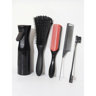 5pcs/set Detangling Anti Static Hair Brush Curly Hair Curved