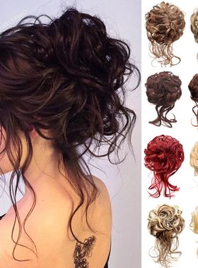 Synthetic Messy Hairpiece Bun for Black Women Wave Chignon P