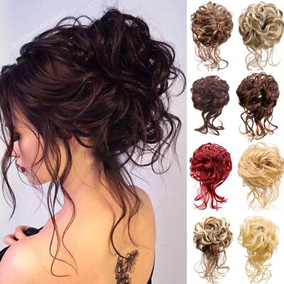 Synthetic Messy Hairpiece Bun for Black Women Wave Chignon P