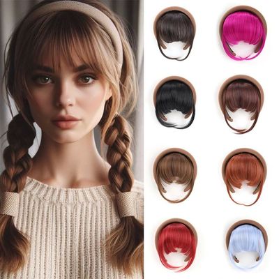 Detachable Magic Paste Headband Synthetic Fake Bangs Hair ,