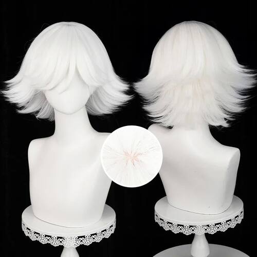 Anime Mi Zu Ki Cosplay Wig 33cm Short Pure White Wig Cosplay