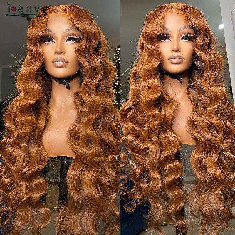 13x6 Ginger Blonde Lace Front Wigs Pre Pluck Body Wave Color