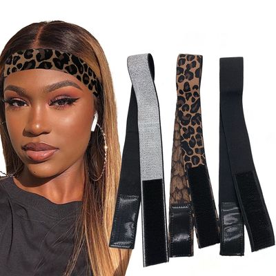 3 Pieces Wig Elastic Band Silvery Leopard Black Lace Melting