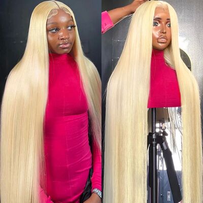 30 Inch Straight Blonde 613 Hd Lace Frontal Wig 13x6 Transpa